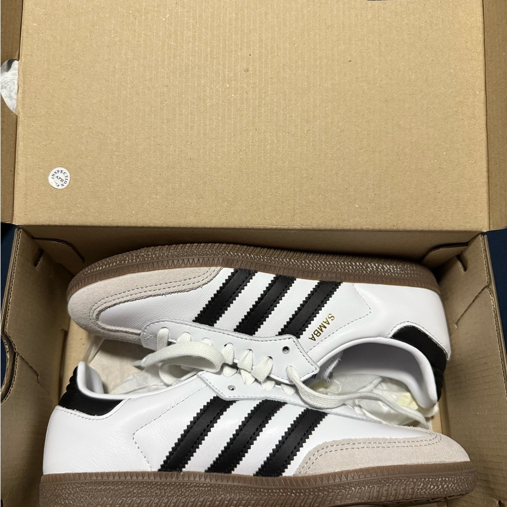 Adidas Samba White and Black Trainers